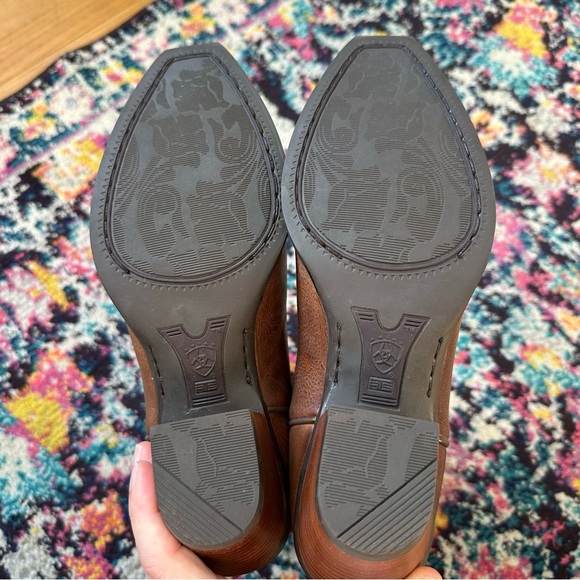 Ariat Shada Leather Cowgirl Boot Womens 7.5 Brown Cutout Details Western - Picture 11 of 13